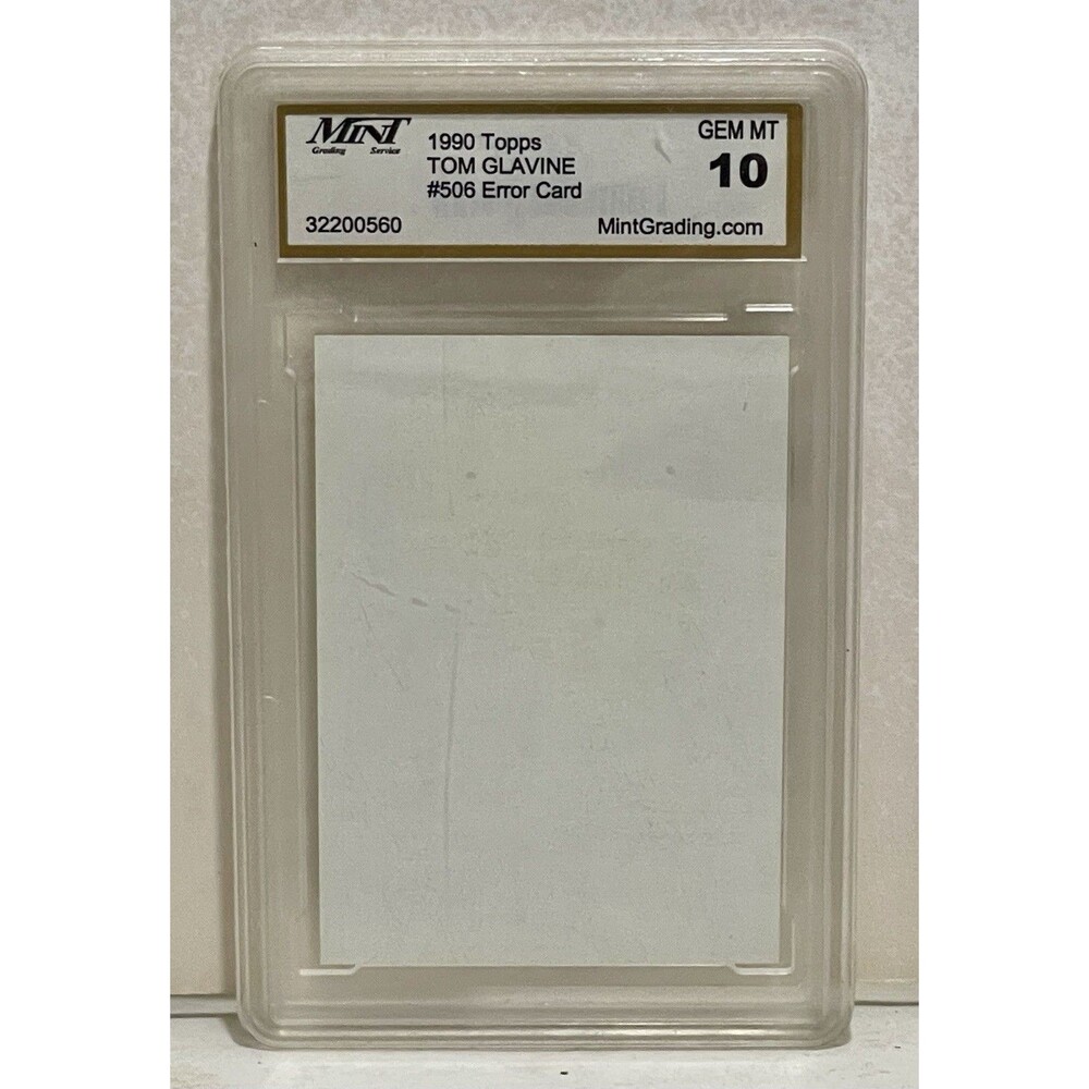 1989 Topps MLB Tom Glavine #157 Blank Front Error Card MGS Gem Mint 10